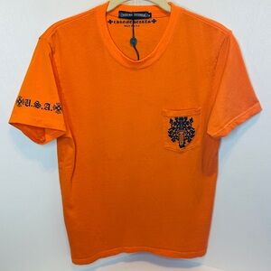 CHROME HEARTS Orange Vine Dagger Crew Neck Short Sleeve T-shirt Size Medium